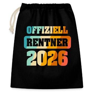 Offiziell Rente 2026 - Geschenkbeutel aus Baumwolle (40 x 50 cm) - Schwarz - Vorne
