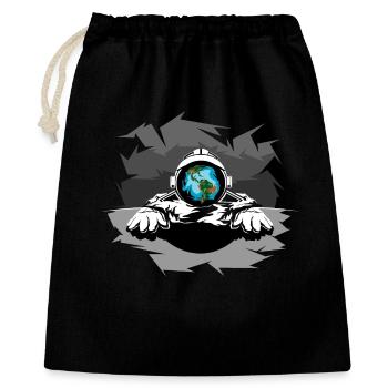 Astronaut Climate Protection Space Illustration Moon - Gift Bag 40 x 50 cm - black - Front