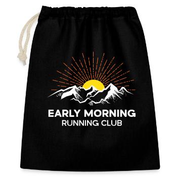 Laufclub am frühen Morgen - Geschenkbeutel aus Baumwolle (40 x 50 cm) - Schwarz - Vorne