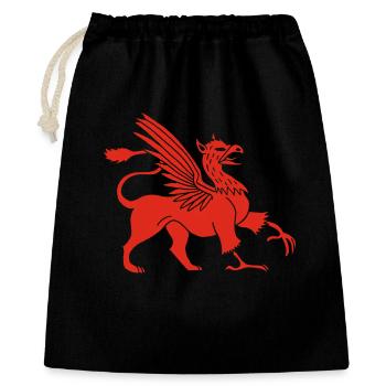 Roter Greif - Geschenkbeutel aus Baumwolle (40 x 50 cm) - Schwarz - Vorne