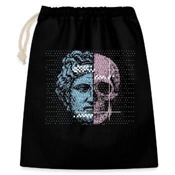 Digital Split Ancient Face Skull Art Design - Gift Bag 40 x 50 cm - black - Front