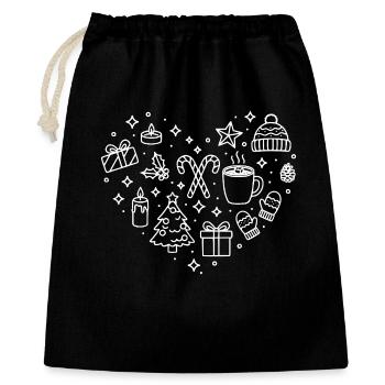 Christmas Heart X-Mas Heart Shape Christmas Heart - Gift Bag 40 x 50 cm - black - Front