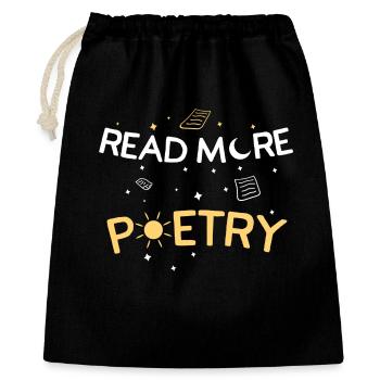 Read More Poetry Book Lover Quote - Geschenkbeutel aus Baumwolle (40 x 50 cm) - Schwarz - Vorne