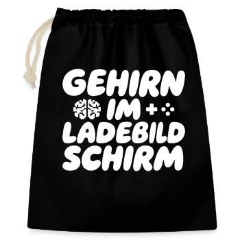 Brain in the loading screen - Gift Bag 40 x 50 cm - black - Front