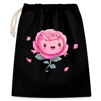 Cuddly Pink Rose Cartoon - Gift Bag 40 x 50 cm - black - Front