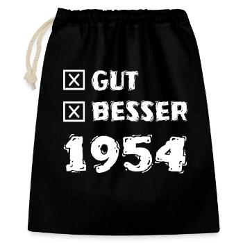 1954 - Geschenkbeutel aus Baumwolle (40 x 50 cm) - Schwarz - Vorne