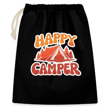 Campeur heureux – Motif de tente - Sac cadeau 40 x 50 cm - noir - Devant