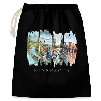 Voyage de vacances au Minnesota – Terre des 10 000 lacs - Sac cadeau 40 x 50 cm - noir - Devant