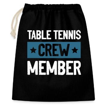 Table Tennis Crew - Geschenkbeutel aus Baumwolle (40 x 50 cm) - Schwarz - Vorne