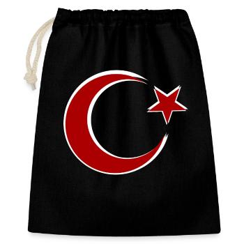 Red Moon Star Motif Turkey - Gift Bag 40 x 50 cm - black - Front