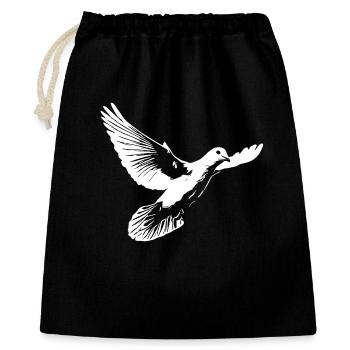 Belle colombe blanche de paix - Sac cadeau 40 x 50 cm - noir - Devant