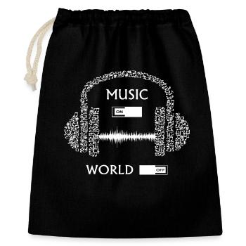 Musique à . Monde à partir de . - Sac cadeau 40 x 50 cm - noir - Devant