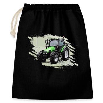 Petit tracteur vert - Sac cadeau 40 x 50 cm - noir - Devant