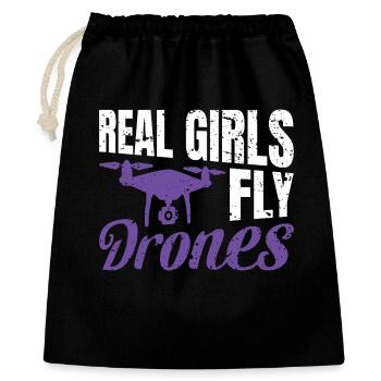Real Girls fly Drones - Gift Bag 40 x 50 cm - black - Front
