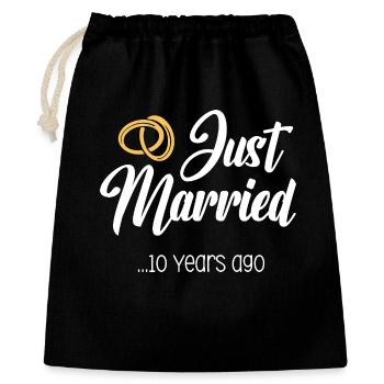 Just Married 10 Years Marriage Married Anniversary - Gift Bag 40 x 50 cm - black - Front