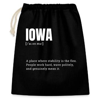 Iowa Bold Typography Statement - Gift Bag 40 x 50 cm - black - Front