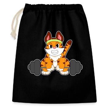 Tiger Bodybuilder Barbell Bodybuilding - Gift Bag 40 x 50 cm - black - Front