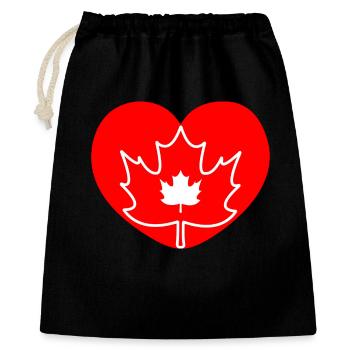 Cœur du Canada feuille d’érable - Sac cadeau 40 x 50 cm - noir - Devant