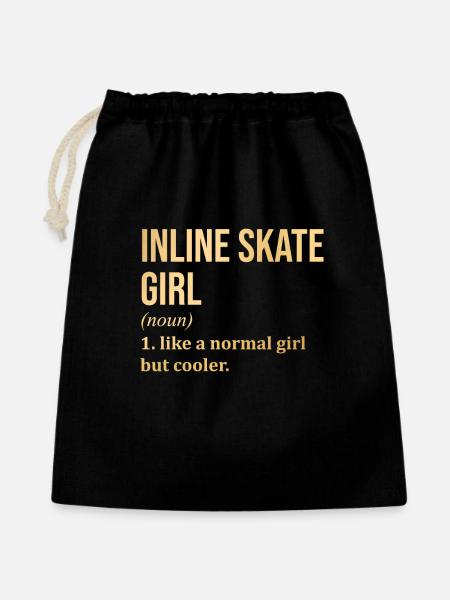 Inline-Skating Inline-Skating Inline-Skating - Geschenkbeutel aus Baumwolle (40 x 50 cm) - Schwarz