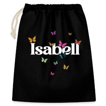 Beautiful girl's name with butterflies ISABELL - Gift Bag 40 x 50 cm - black - Front
