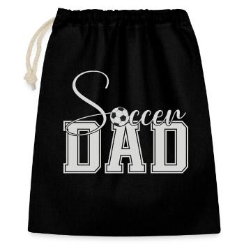 Fußball Papa Uni Block Text - Geschenkbeutel aus Baumwolle (40 x 50 cm) - Schwarz - Vorne
