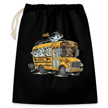 Spuk-Geisterbus Halloween-Design - Geschenkbeutel aus Baumwolle (40 x 50 cm) - Schwarz - Vorne