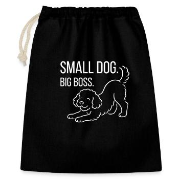 Zwergpudel, Malti-poo oder Königspudel  - Geschenkbeutel aus Baumwolle (40 x 50 cm) - Schwarz - Vorne