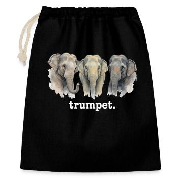 Elefantentrompete Lustige Elefantenliebhaber-Tromp - Geschenkbeutel aus Baumwolle (40 x 50 cm) - Schwarz - Vorne
