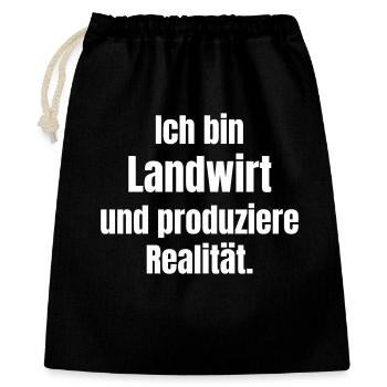 I am a farmer reality - Gift Bag 40 x 50 cm - black - Front