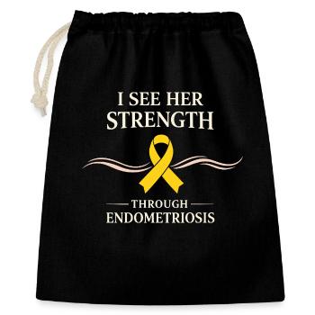 Endometriose-bewusstsein Endo Warrior - Geschenkbeutel aus Baumwolle (40 x 50 cm) - Schwarz - Vorne