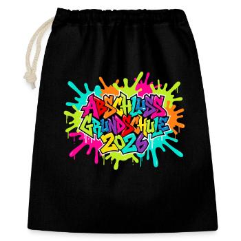 Grundschule Abschluss 2026 - Geschenkbeutel aus Baumwolle (40 x 50 cm) - Schwarz - Vorne