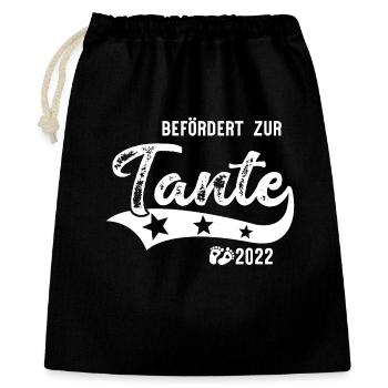 Befördert zur Tante 2022 Babyfüße - Geschenkbeutel aus Baumwolle (40 x 50 cm) - Schwarz - Vorne