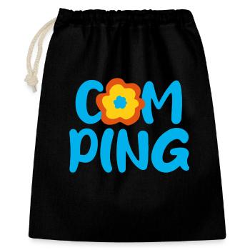 Camping Blume Comic Fan Camper Urlaub Outdoor - Geschenkbeutel aus Baumwolle (40 x 50 cm) - Schwarz - Vorne