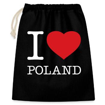 I LOVE POLAND Polska Polen - Gift Bag 40 x 50 cm - black - Front