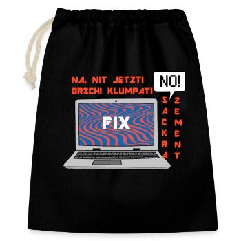 Kein Bild 🤬 Klumpat! Retro Computer Humor Design - Geschenkbeutel aus Baumwolle (40 x 50 cm) - Schwarz - Vorne