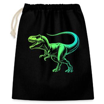 dinosaure tyrannosaure rex, t-rex vert bleu - Sac cadeau 40 x 50 cm - noir - Devant