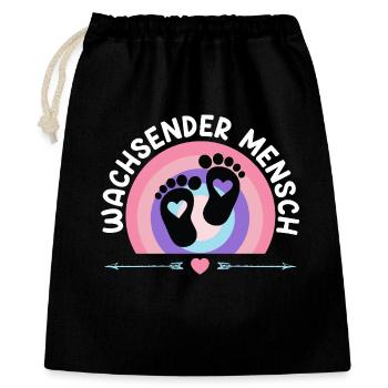 Femme enceinte GRANDISSANT HUMAIN Drôle - Sac cadeau 40 x 50 cm - noir - Devant