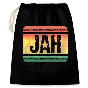 Jah Star dans le style Reggae Vintage - Sac cadeau 40 x 50 cm - noir - Devant