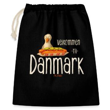 Velkommen til Danmark Möwe Hotdog Design - Sac cadeau 40 x 50 cm - noir - Devant