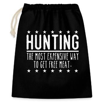 Hunter Funny Saying – Free Meat Design - Gift Bag 40 x 50 cm - black - Front
