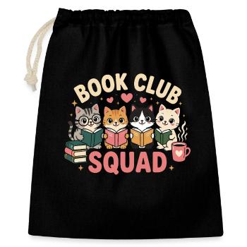 Escouade des chats du club de lecture - Sac cadeau 40 x 50 cm - noir - Devant