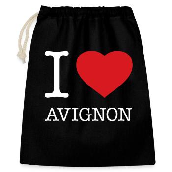 I LOVE AVIGNON - Geschenkbeutel aus Baumwolle (40 x 50 cm) - Schwarz - Vorne