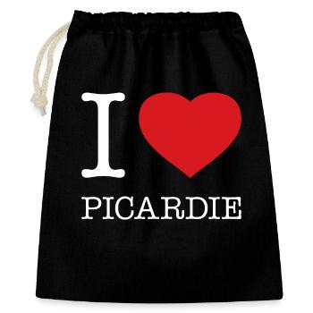 I LOVE PICARDIE - Geschenkbeutel aus Baumwolle (40 x 50 cm) - Schwarz - Vorne