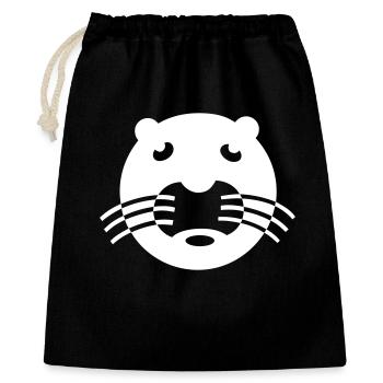 museau de chat blanc Vecteur - Sac cadeau 40 x 50 cm - noir - Devant