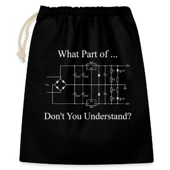 Sarcasme drôle d’ingénieur électricien - Sac cadeau 40 x 50 cm - noir - Devant