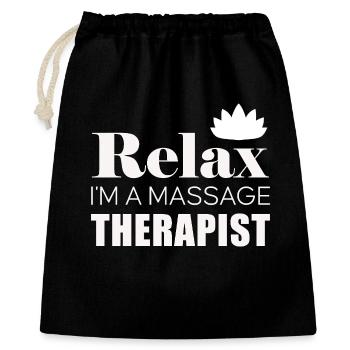 Relax Massage Therapist Logo Shirt - Geschenkbeutel aus Baumwolle (40 x 50 cm) - Schwarz - Vorne