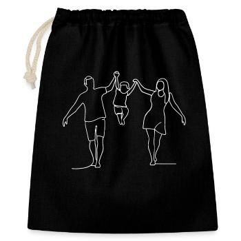 Famille familiale minimaliste Mère Père Famille - Sac cadeau 40 x 50 cm - noir - Devant