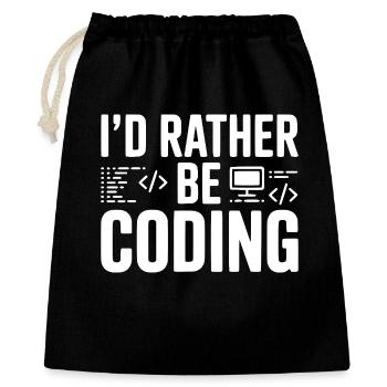 I'd Rather Be Coding - Gift Bag 40 x 50 cm - black - Front
