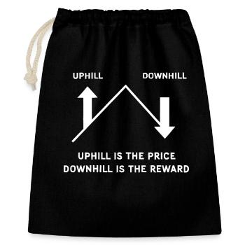 Gravity MTB: Uphill Is the Price, Downhill Reward - Gift Bag 40 x 50 cm - black - Front
