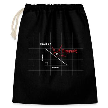 Finde X Mathe-Puzzle - Geschenkbeutel aus Baumwolle (40 x 50 cm) - Schwarz - Vorne